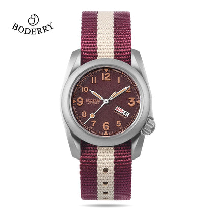 Boderry Field Watches Bronze Case Automatic Mechanical VOYAGER Watch Men's 100M Waterproof Clock Military Top Brand Wristwatch