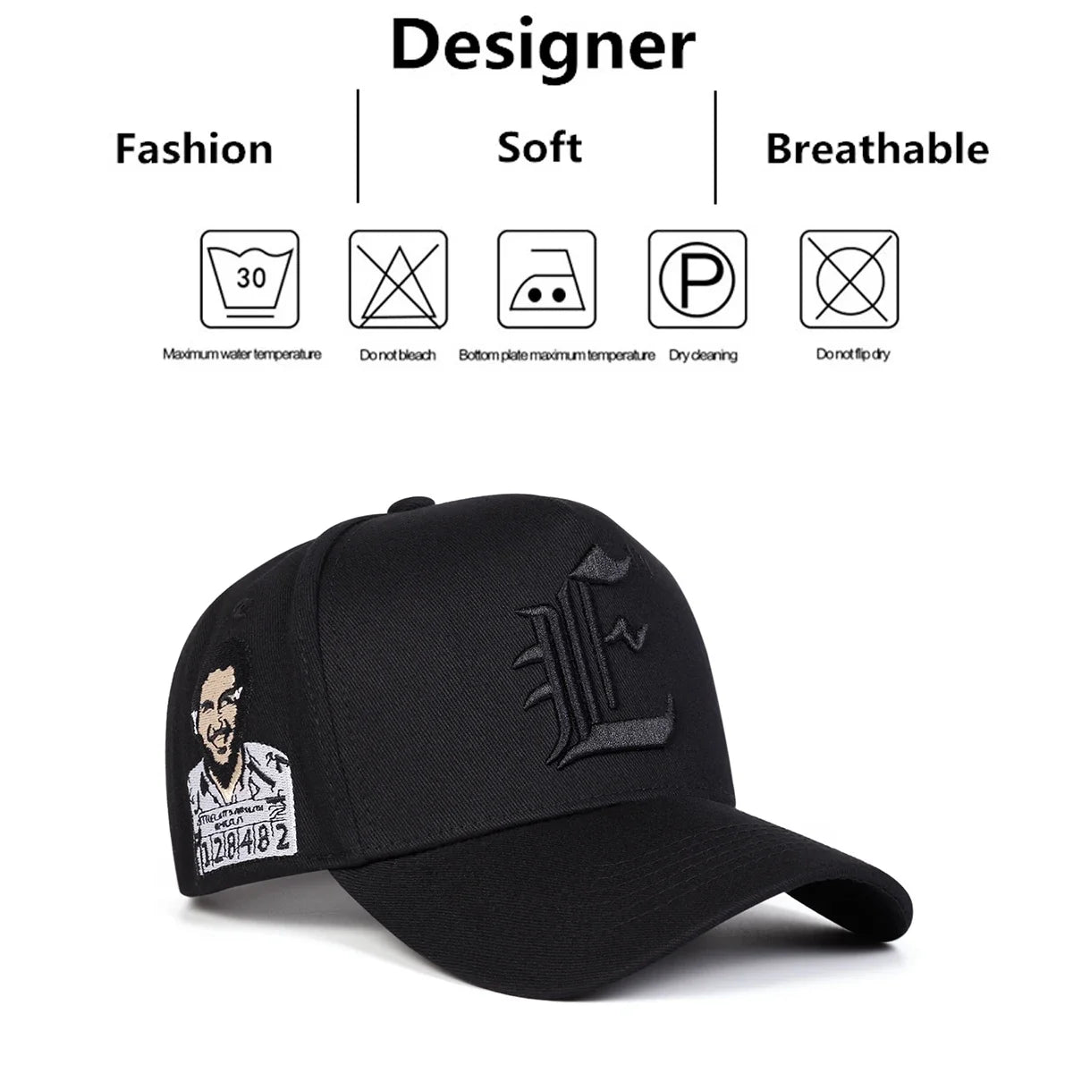 Unisex E-kirjailtu baseball-lippis, kevät-syksy, ulkoilu, säädettävä, vapaa-ajan hattu, aurinkosuojahattu, urheilulippis