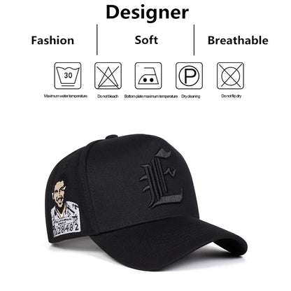 Unisex E-kirjailtu baseball-lippis, kevät-syksy, ulkoilu, säädettävä, vapaa-ajan hattu, aurinkosuojahattu, urheilulippis