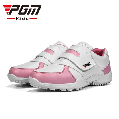 PGM Scarpe da golf per bambini e bambine, scarpe da ginnastica antiscivolo in pelle per l'outdoor, scarpe sportive per bambini XZ054