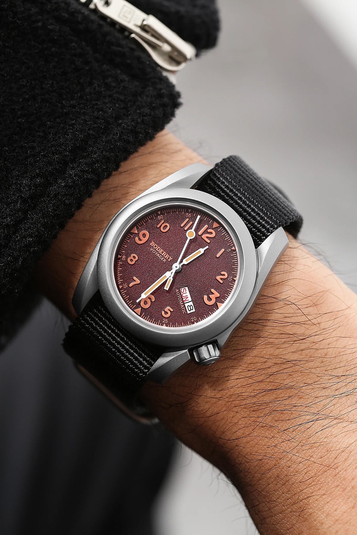 Boderry Field Watches Bronze Case Automatic Mechanical VOYAGER Watch Men's 100M Waterproof Clock Military Top Brand Wristwatch