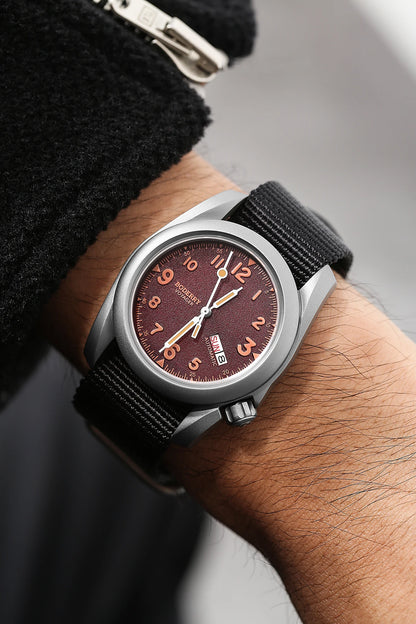 Boderry Field Watches Bronze Case Automatic Mechanical VOYAGER Watch Men's 100M Waterproof Clock Military Top Brand Wristwatch