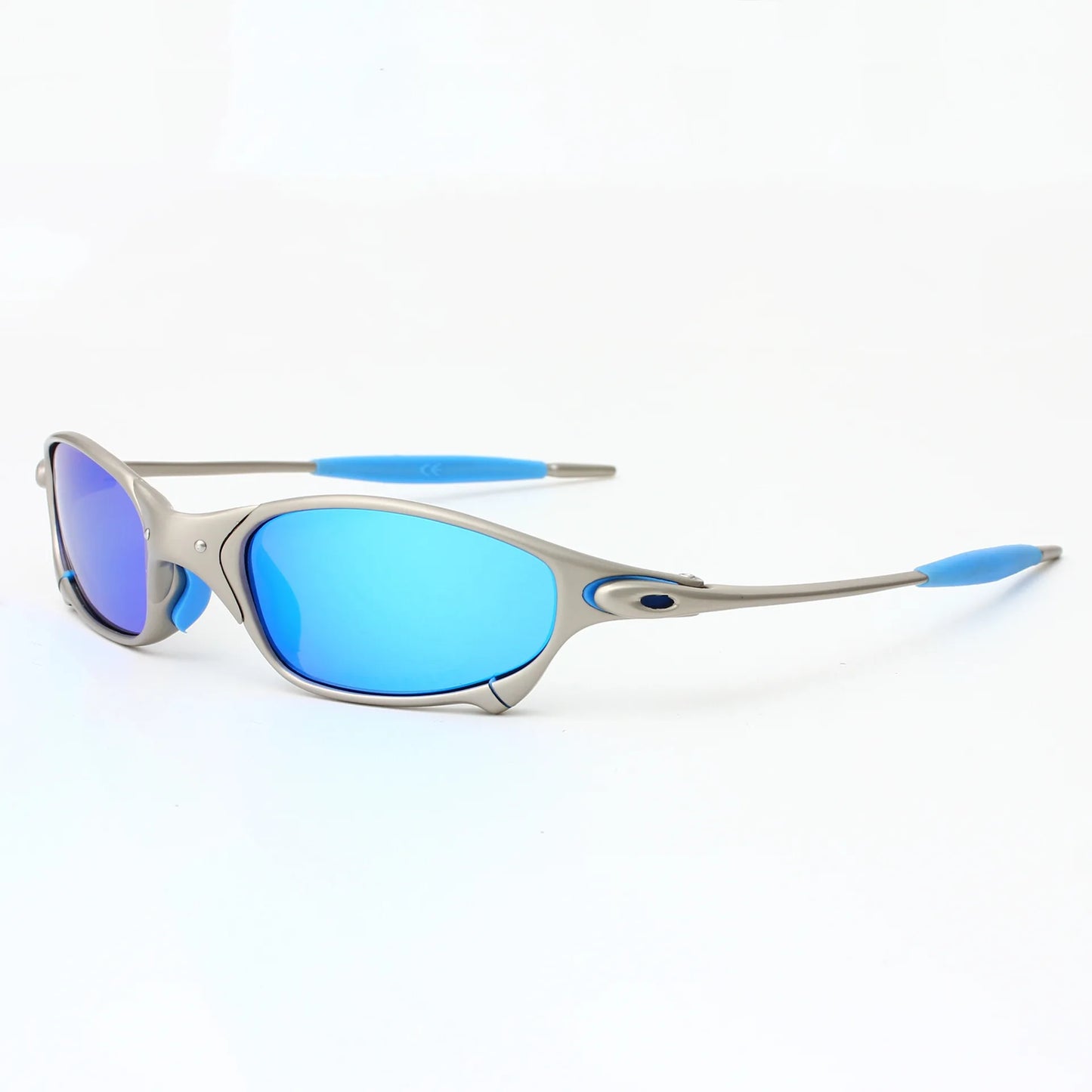 Polarized sunglasses for men and women, trendy silver frame, travel, cycling, and driving sunglasses
