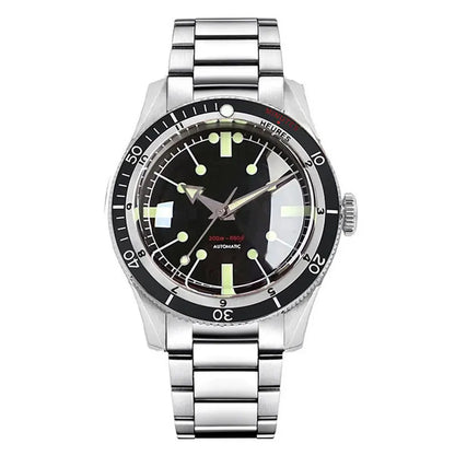 Pilot Watch 200M Water Resistant Mechanical Wristwatch NH35A PT5000 Miyota 8215 Domed Sapphire Glass 120 clicks Bezel Steel Band