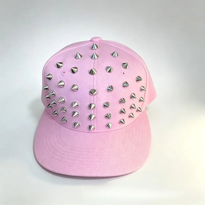 1pc Hip Hop Y2K Style Street Baseball Cap,Personalized Fashion Rivet Duck Tongue Driver Caps Street Dance Flat Edge Skull Caps