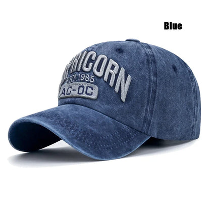 New Unisex Washed Distressed 'CAPRICORN' Alphabet 3D Embroidery Soft Top Baseball Cap Fashion Men Women Outdoor Casual Sport Cap