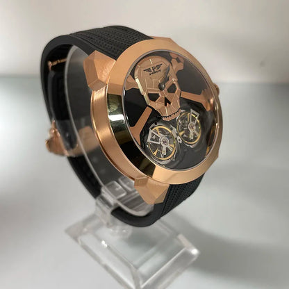 PINDU Watch New TOP Men Mechanical Watches Double Flywheel Automatic Movement Sapphire 5ATM Waterproof 45.5MM Wristwatches Men