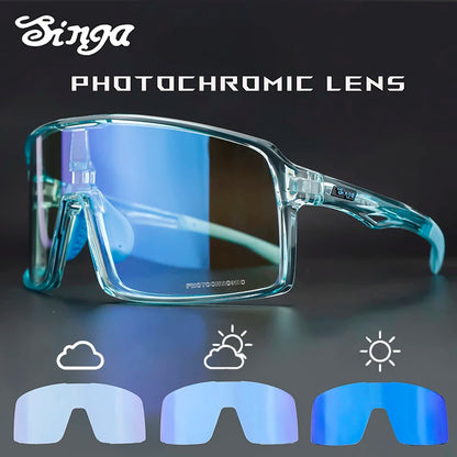 SINGA Photochromic Cycling Sunglasses Sport Glasses Road Bike Glasses MTB Eyewear for Man Women Riding Goggle Cycling Glasses
