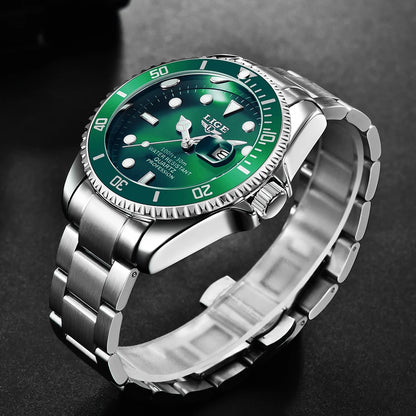 Montre pour homme LIGE – Chronographe à quartz, étanche, style décontracté et professionnel, accessoire de mode de luxe d'une grande marque.