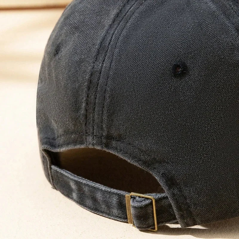 Gorra de béisbol de estilo clásico ajustable de algodón lavado con estampado FOCUS, gorra deportiva tipo «pico de pato» para hombre y mujer