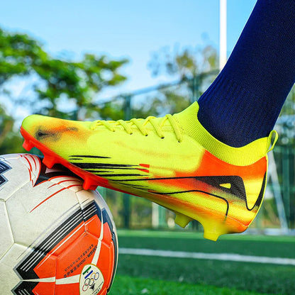 Chaussures de Football professionnelles à fond FG pour hommes, chaussures d'entraînement confortables et durables pour adultes, chaussures de Football à lacets pour adolescents