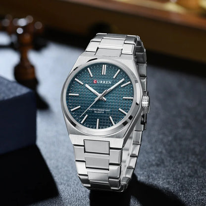 Montre pour homme CURREN 8439 – Modèle de grande marque, style luxe et professionnel, étanche, en acier inoxydable, type militaire, à mouvement quartz.