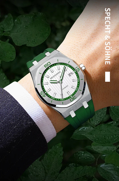 New Luxury Specht & Söhne Automatic Mechanical Watches Japan 8215 Movt Stainless Steel Watch Sapphire Crystal Waterproof 40MM