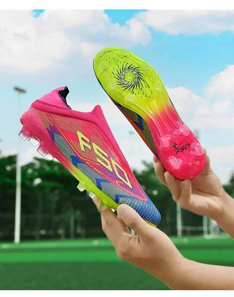 Nouvelles chaussures de football pour hommes, crampons mi-montants de haute qualité, légères, antidérapantes, pour l'extérieur et l'entraînement sur gazon, modèle très vendu