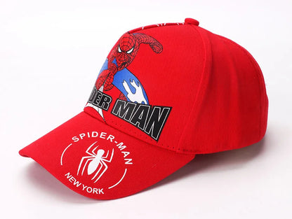 Marvel Anime Figure Spider-Man Cartoon Baseball Cap Cotton Polyester Peaked Cap Boy Girl Headwear Accessories Kids Birthday Gift