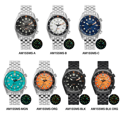 BERNY Diver Automatic Watches Men's Luxury Sapphire 316L Stainless Steel Mechanical Watch 42MM 200M Waterproof Diving Men's Watch