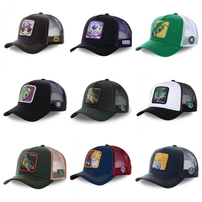 Son Goku Cap Baseball Cap Summer Travel Peaked Cap Men's Embroidery Hip-Hop Sun Visor Adjustable Trucker Mesh Cap