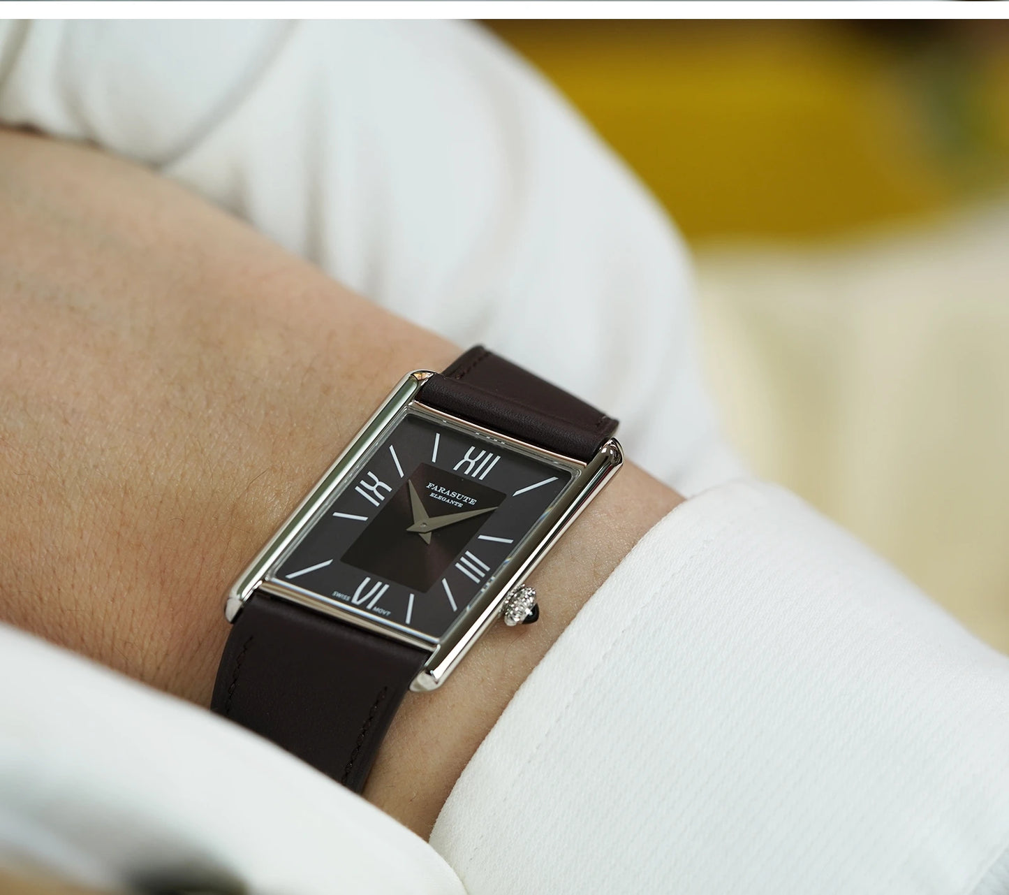 FARASUTE Luxury Square Sports Men's Watch Swiss Movement Waterproof Sapphire Glass Stainless Steel Quartz Wristwatch Male Reloj