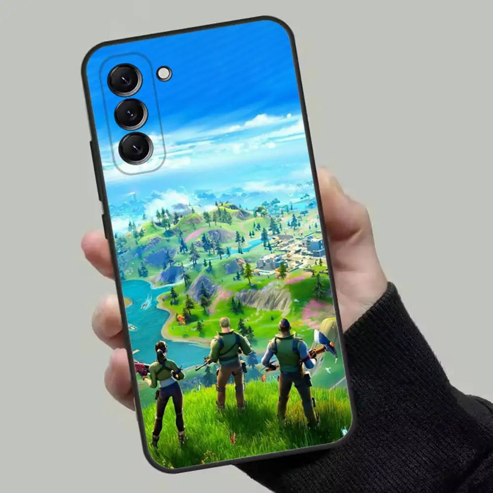 M-Midas F-Fortnite калъф за телефон за Samsung Galaxy A13,A21s,A22,A31,A32,A52,A53,A71,A80, мек черен кейс