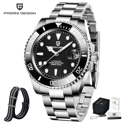 PAGANI DESIGN Men's Automatic Mechanical Watch PD1661 8215 Dive Stainless Steel Waterproof Clock Sapphire Reloj Hombre