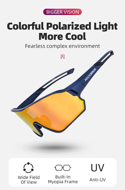 ROCKBROS Polarized Sunglasses, Sports Protection Glasses, Bicycle Eyewear, Outdoor Hiking, Camping, Golf, Cycling Goggles, UV400