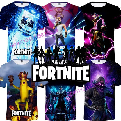Banana Peely -T-paita, naisten T-paita, lasten F-Fortnite T-paita, 3D-painettu miesten Battle Royale -pelipaita, kesätoppi, syntymäpäivälahja