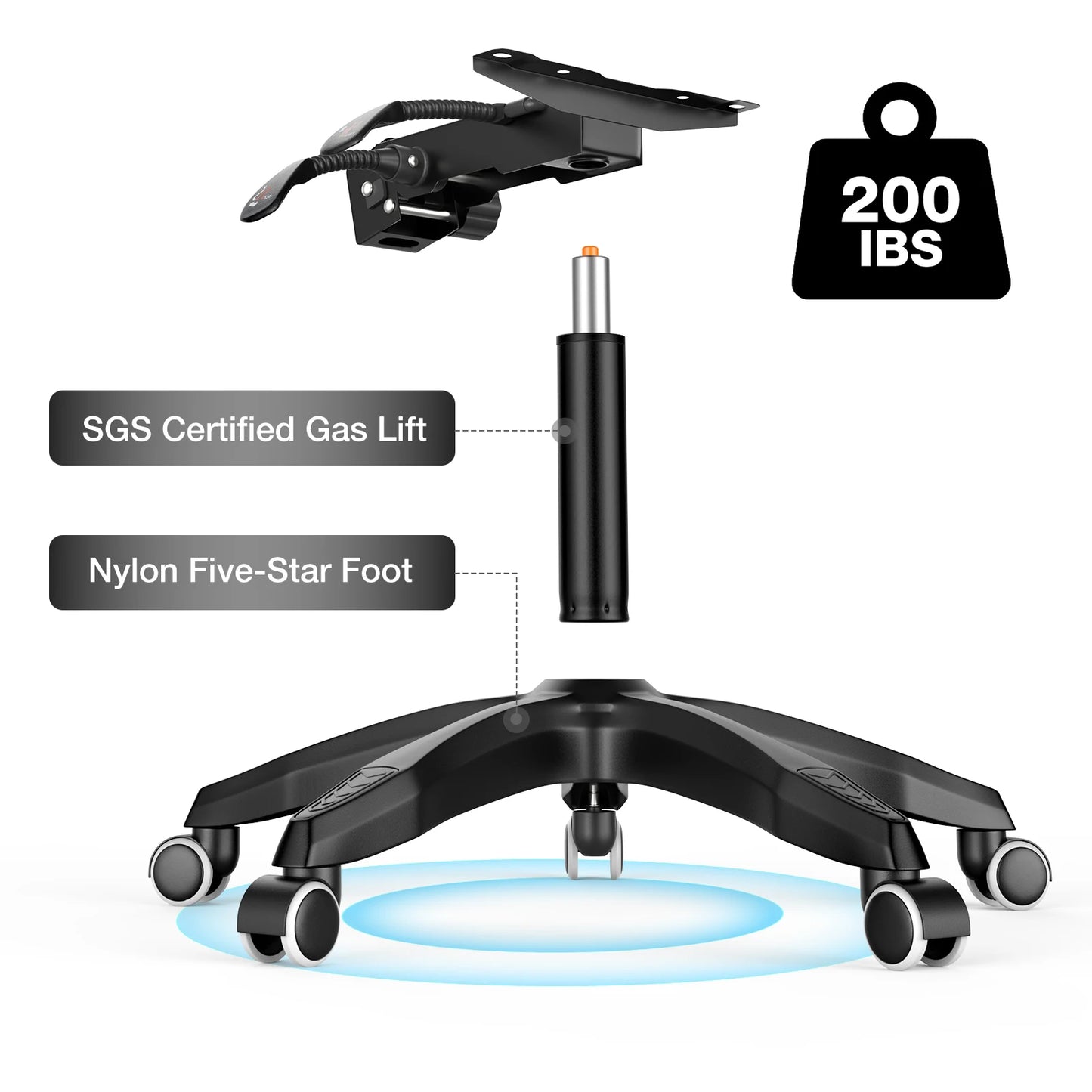 400Lbs Load Ergonomic Gaming Chair with Massage, Footrest, Lumbar Support, Reclining Computer Chair with Adjustable Armrests