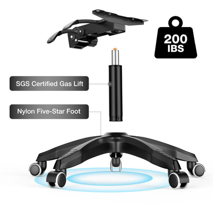 400Lbs Load Ergonomic Gaming Chair with Massage, Footrest, Lumbar Support, Reclining Computer Chair with Adjustable Armrests