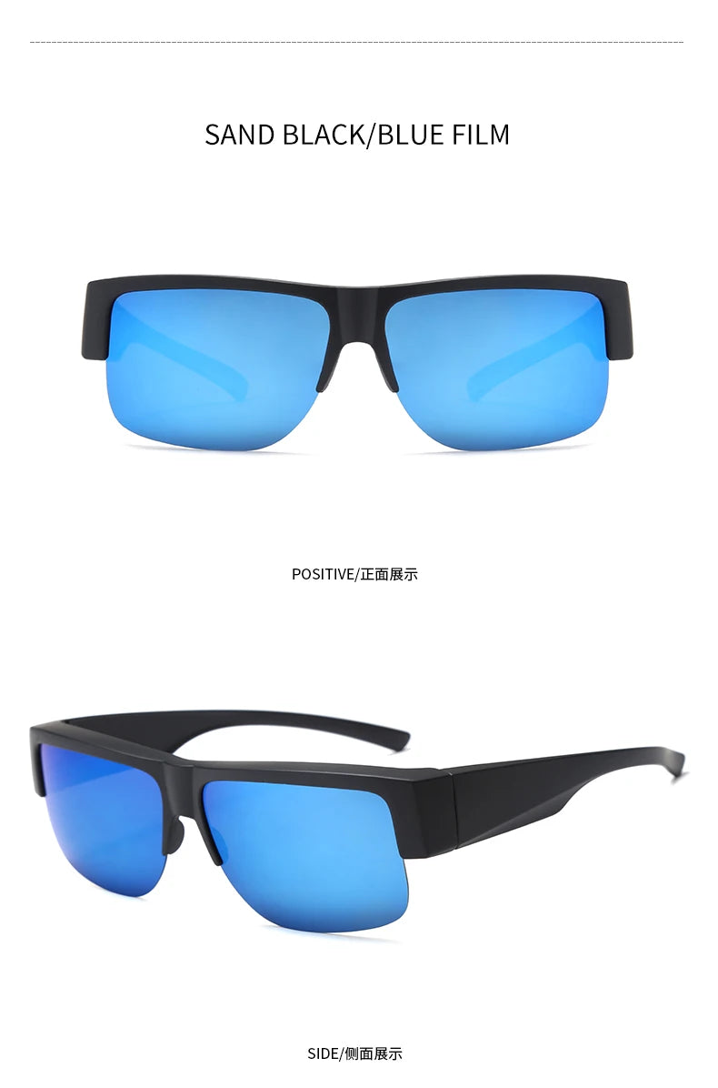 Men For Polarized Sunglasses Myopia Wear Over Prescription Glasses Photochromic Black Lens Half Frame Glasses Vintage Eyewear