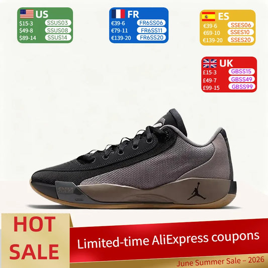 Nike Jordan Luka.77 Retro Soft Low-Top utomhussportskor med stöd och andningsförmåga för män, svart/grå HF0819-200