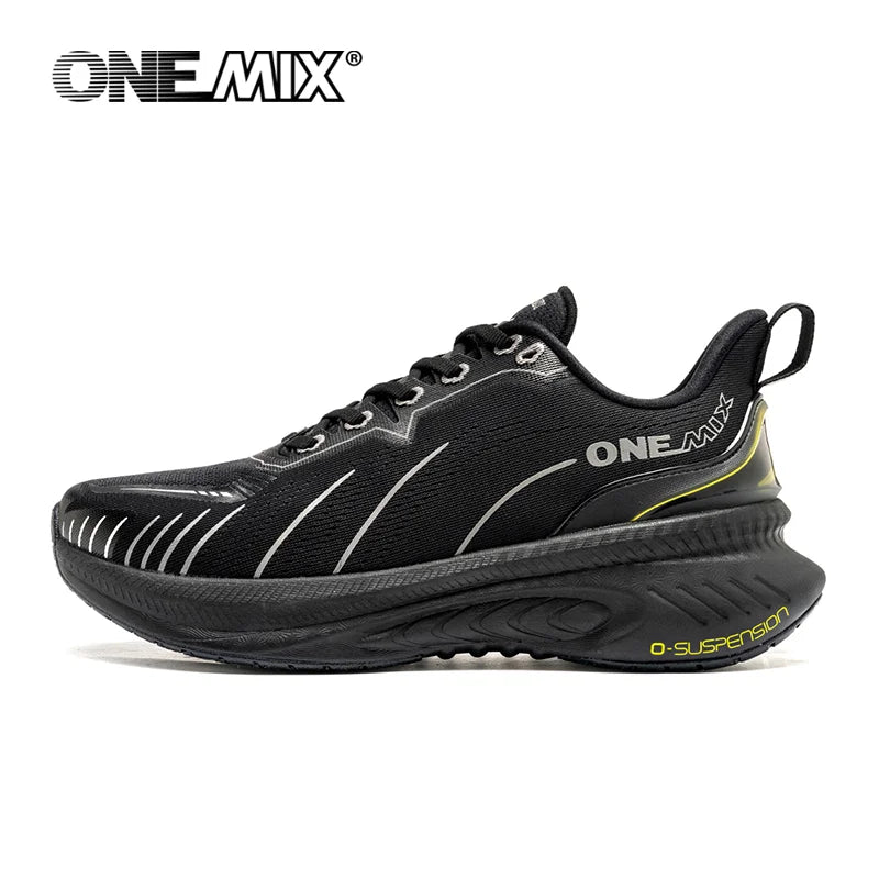 ONEMIX Nouvelles chaussures de course à amorti pour hommes, adaptées aux coureurs intensifs, à lacets, sportives, pour femmes, antidérapantes, d'extérieur, athlétiques, baskets pour hommes