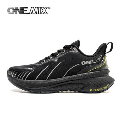 ONEMIX Nouvelles chaussures de course à amorti pour hommes, adaptées aux coureurs intensifs, à lacets, sportives, pour femmes, antidérapantes, d'extérieur, athlétiques, baskets pour hommes