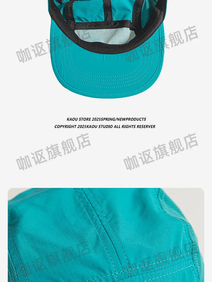 Sommerbaseballkasket med hurtig tørring, retro flad skygge, unisex, solbeskyttelse, sportskasket i mesh, trendy