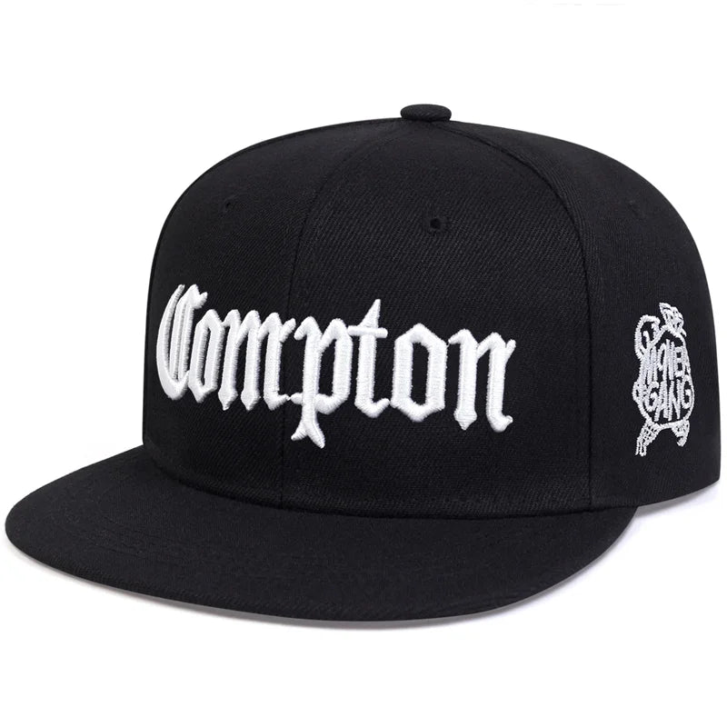 Cappellini unisex Compton con ricamo in stile hip-hop, per primavera e autunno, da esterno, regolabili, sportivi, casual, da baseball, con protezione solare