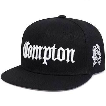 Cappellini unisex Compton con ricamo in stile hip-hop, per primavera e autunno, da esterno, regolabili, sportivi, casual, da baseball, con protezione solare