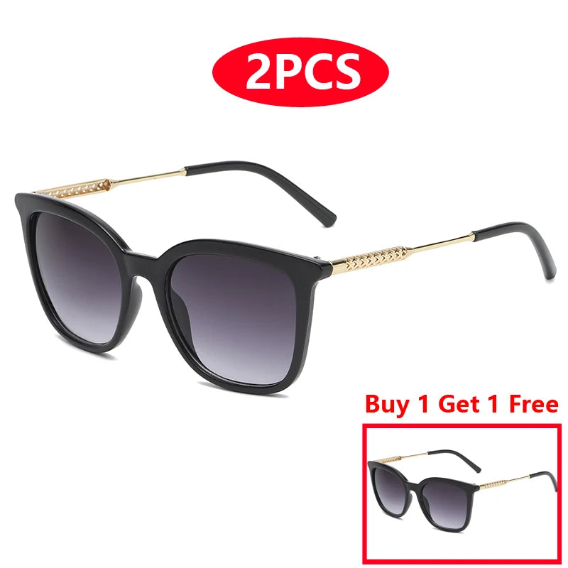 6pcs/3pcs Classic Square Sunglasses Women Men Vintage Brand Eyeglasses Alloy Frame Retro Fashion Style Shades Oculos de sol