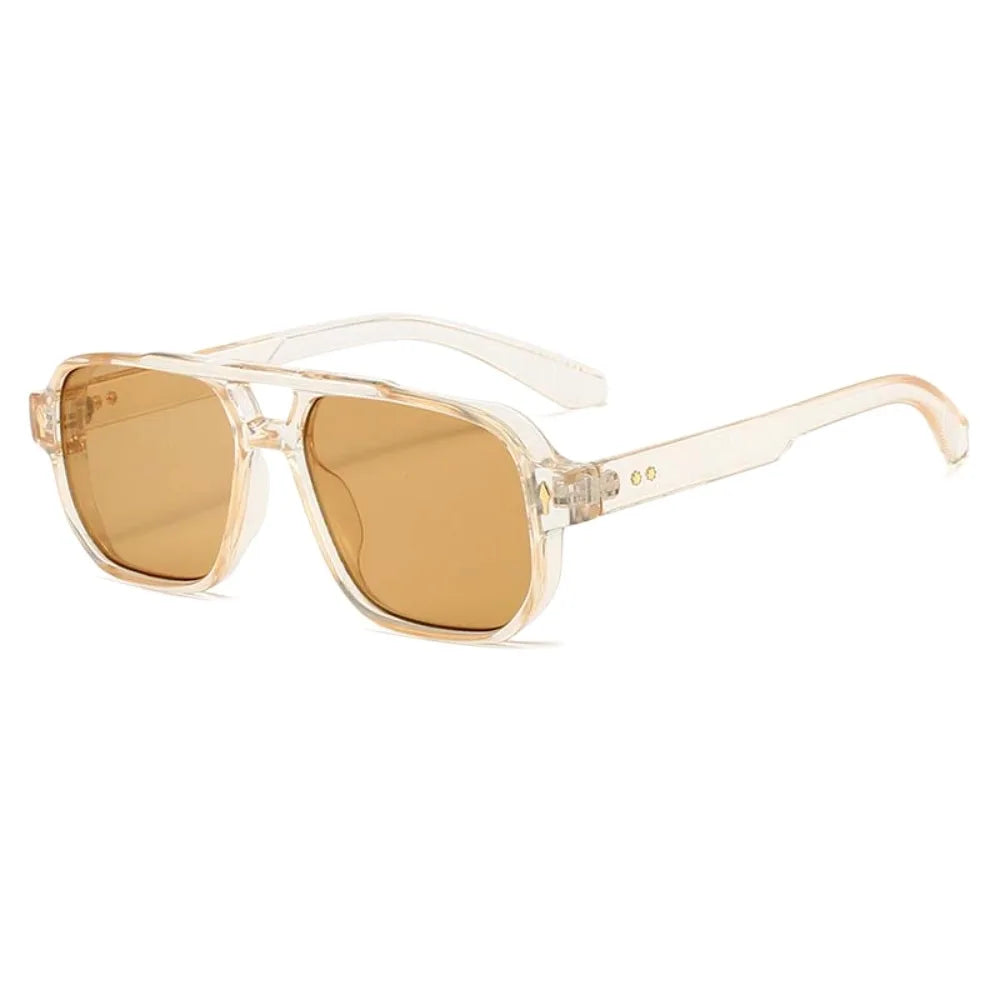 Retro Double Beam Sunnies HD Leopard Print Eyewear Unisex Polarized Sunglasses Waterproof Lightweight Anti-UV Glasses Outdoor