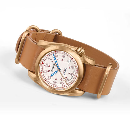 Boderry Field Watches Bronze Case Automatic Mechanical VOYAGER Watch Men's 100M Waterproof Clock Military Top Brand Wristwatch