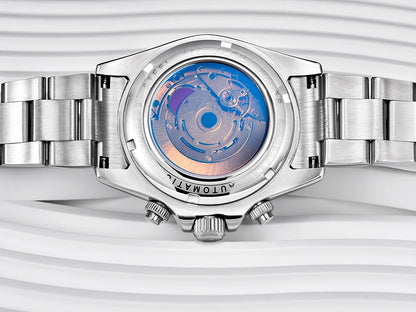 RollsTimi Herrenuhren – luxuriöse mechanische Herrenuhr mit Saphirglas, Kalender, Wochentagsanzeige, Edelstahl und Wasserschutz
