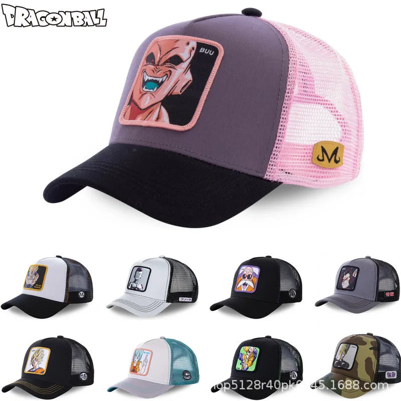 Dragon Ball Anime Character Printed Baseball Cap For Men And Women Hip Hop Hat Truck Driver Mesh Hat Summer Outdoor Sunshade