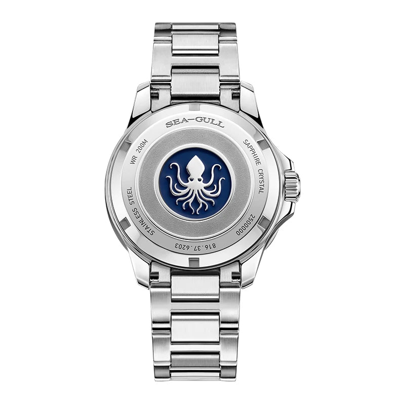 Seagull Ocean Series Automatic Man Mechanical Wristwatches Wave Dial Calendar 200m Waterproof Luminous Diving Watch reloj  6203
