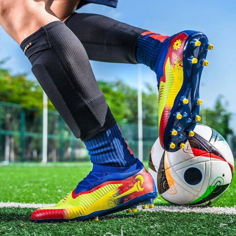New Men Football Boots Match Adult Outdoor Sport Training Cleats Soccer Shoes Boys Long Spikes Breathable Non Slip Comfortable