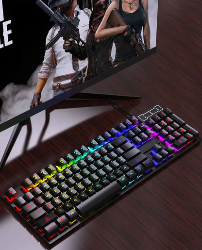 RGB Wired Mechanical Keyboard 104 Keys of Backlit Key Caps Gaming and Office Keyboard For Microsoft Windows and Apple IOS System