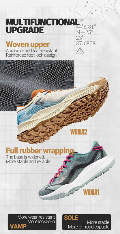 361 Degrees WUXIA 2.0 leichter, weicher, luftiger, reaktionsfreudiger, rutschfester, vielseitiger Outdoor-Wanderschuh für Herren 672542201
