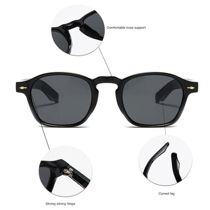 CLOUT GOGGLES Fashion Personality Rivet Sunglasses Women Men Square Frame Outdoor Travel Ultraviolet Protection Sun Glasses