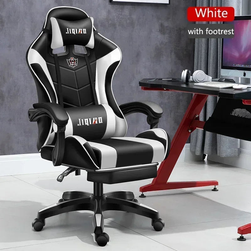Ergonomic Gaming Chair with Massage Function, RGB Light Swivel Recliner Office Chair, Adjustable High Quality Computer Gamer Chair