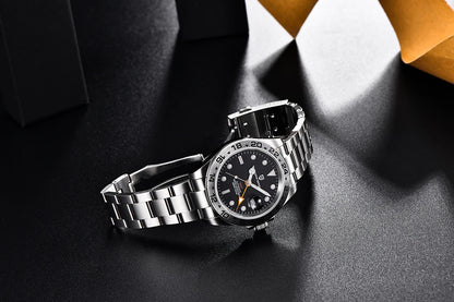 Pagani Design 2026 New Men's Automatic Mechanical Watch Gmt Sapphire Stainless Steel Waterproof 10Bar Luminous Bwg-9 Reloj Hombr
