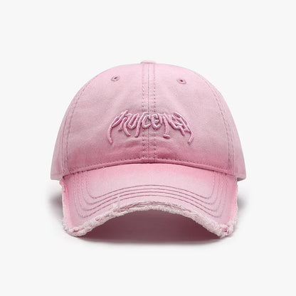 Cappellino da baseball da uomo con ricamo tridimensionale a lettere, parte superiore morbida e bordi grezzi. Modello versatile in stile europeo e americano, regolabile.