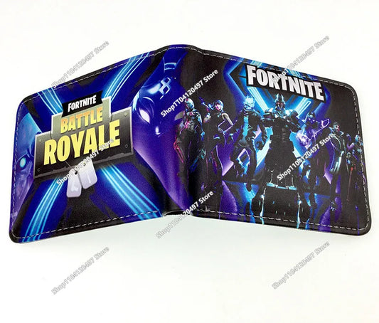 Carteiras Fortnite para Crianças, Anime Fortress Night, Porta-Cartões em Couro, Bolsa Curta, Carteira Dobrável de Moda, Presente para Rapazes