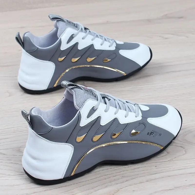 Ténis casuais para homem, leves, macios e respiráveis, vulcanizados, em couro macio, Zapatillas De Mujer